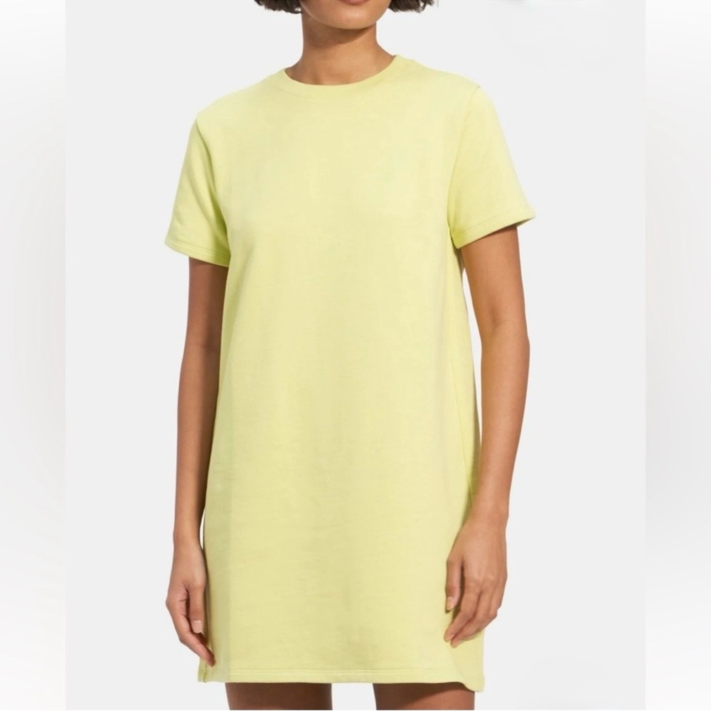 Theory Spring Terry T-Shirt Dress Key Lime Green XS
